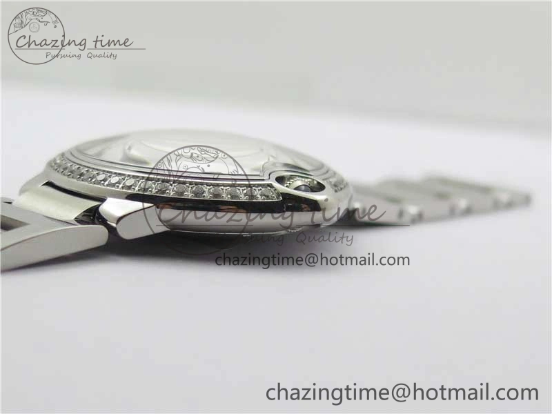 FlexibleFit Ballon Bleu 42mm Crystal Bezel SS V6F 1:1 Best Edition White Texture Dial on SS Bracelet A 10339