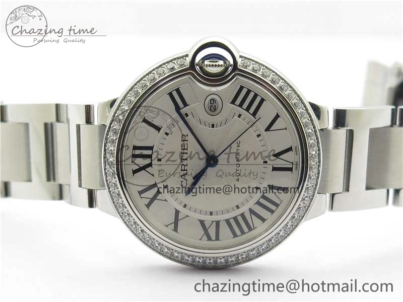 FlexibleFit Ballon Bleu 42mm Crystal Bezel SS V6F 1:1 Best Edition White Texture Dial on SS Bracelet A 10339