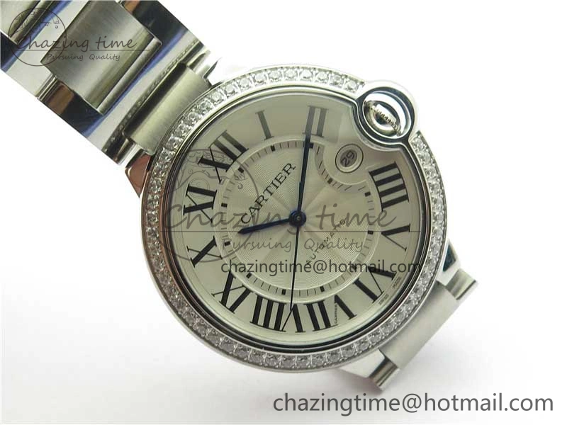 FlexibleFit Ballon Bleu 42mm Crystal Bezel SS V6F 1:1 Best Edition White Texture Dial on SS Bracelet A 10339