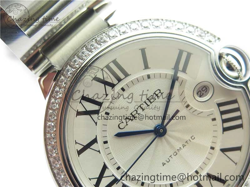FlexibleFit Ballon Bleu 42mm Crystal Bezel SS V6F 1:1 Best Edition White Texture Dial on SS Bracelet A 10339