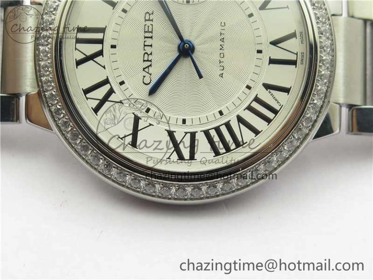 FlexibleFit Ballon Bleu 42mm Crystal Bezel SS V6F 1:1 Best Edition White Texture Dial on SS Bracelet A 10339