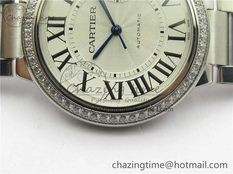 FlexibleFit Ballon Bleu 42mm Crystal Bezel SS V6F 1:1 Best Edition White Texture Dial on SS Bracelet A 10339