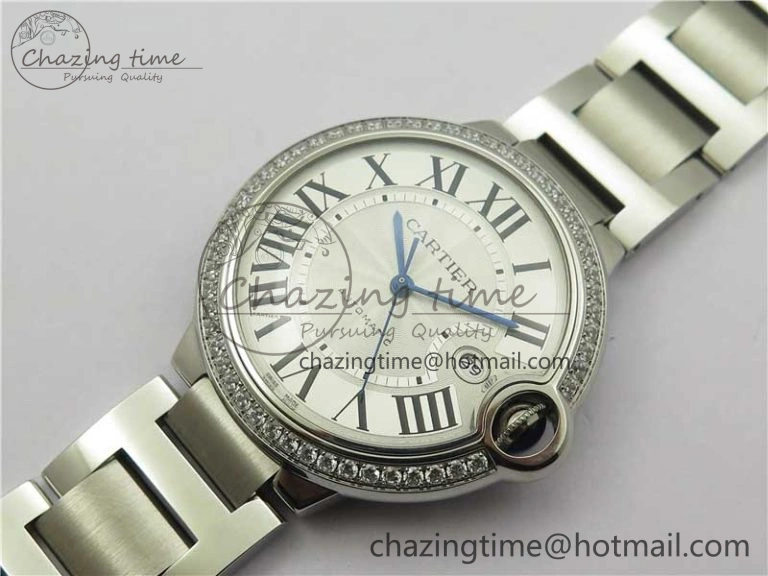 FlexibleFit Ballon Bleu 42mm Crystal Bezel SS V6F 1:1 Best Edition White Texture Dial on SS Bracelet A 10339