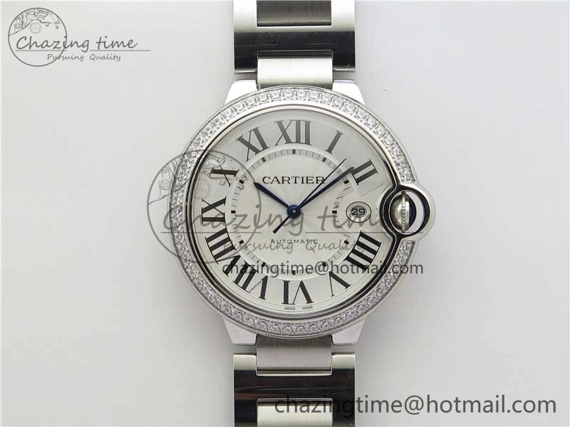 FlexibleFit Ballon Bleu 42mm Crystal Bezel SS V6F 1:1 Best Edition White Texture Dial on SS Bracelet A 10339