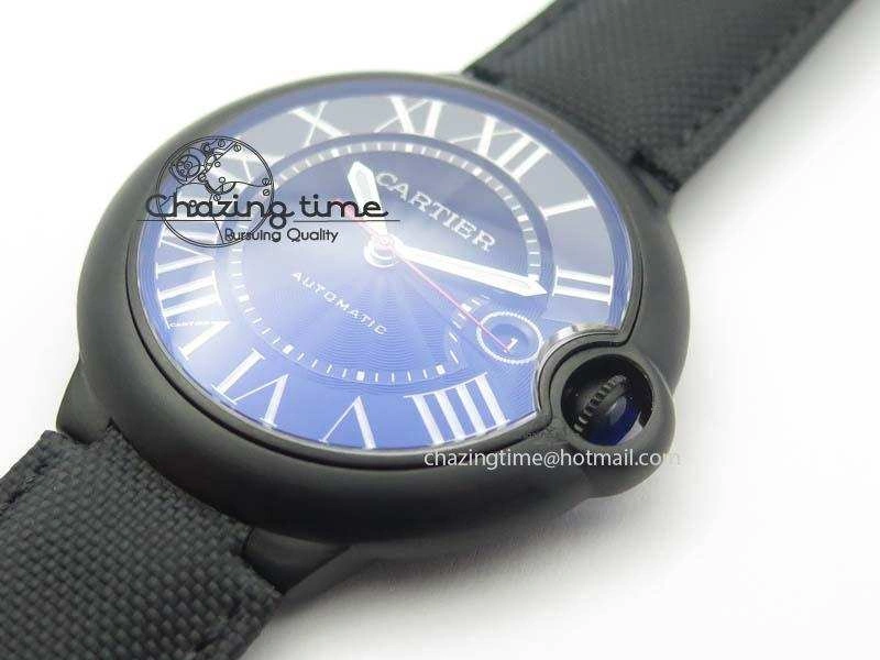 Ballon Bleu 42mm DLC Best Edition Black Dial On Black Nylon Strap A Timeless 6304