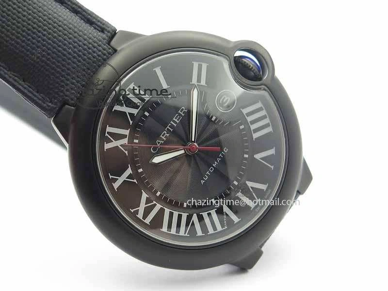 Ballon Bleu 42mm DLC JF Best Edition Black Dial On Black Nylon Strap Miyota UrbanChic 6295