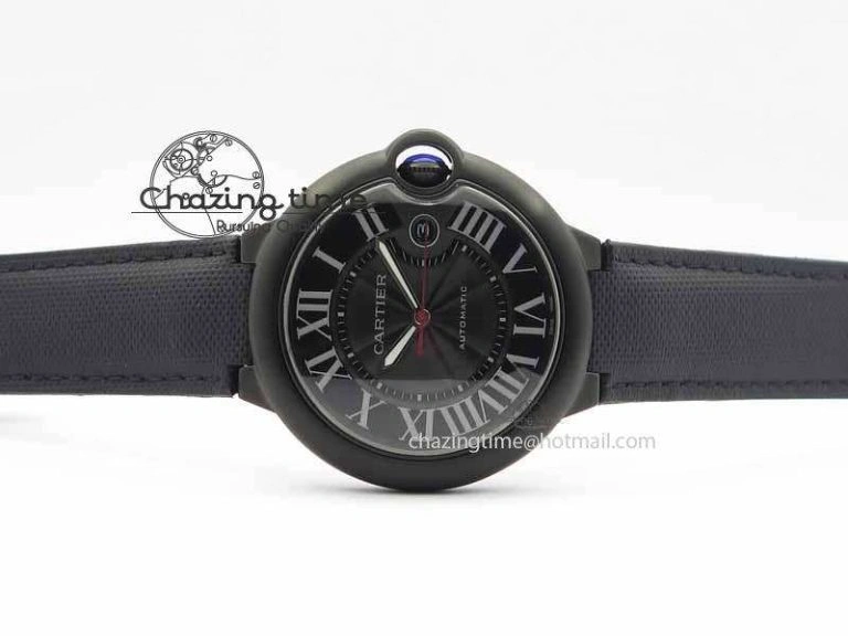 Ballon Bleu 42mm DLC JF Best Edition Black Dial On Black Nylon Strap Miyota UrbanChic 6295