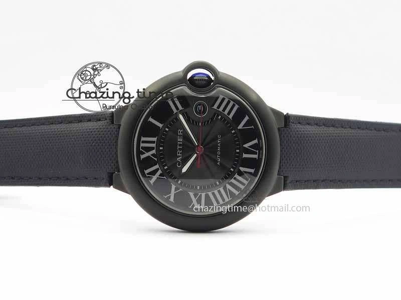 Ballon Bleu 42mm DLC JF Best Edition Black Dial On Black Nylon Strap Miyota UrbanChic 6295