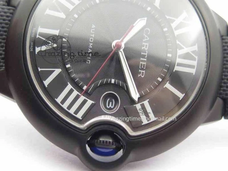 Ballon Bleu 42mm DLC JF Best Edition Black Dial On Black Nylon Strap Miyota UrbanChic 6295