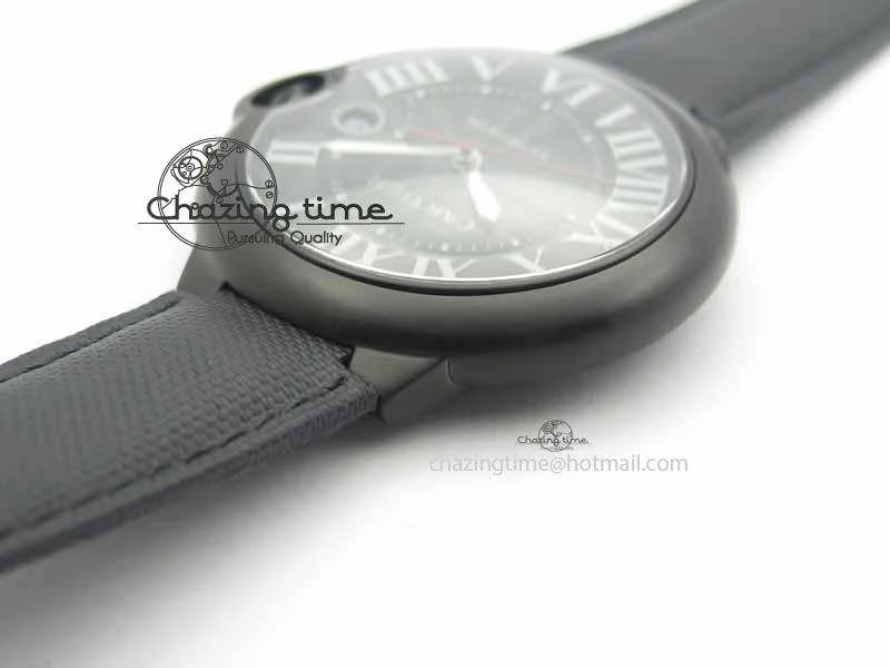Ballon Bleu 42mm DLC JF Best Edition Black Dial On Black Nylon Strap Miyota UrbanChic 6295