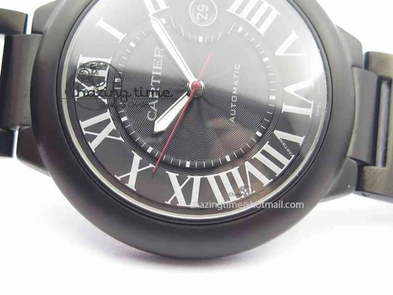 Breathable Ballon Bleu 42mm DLC JF Best Edition Black Dial On DLC Bracelet Miyota 6294