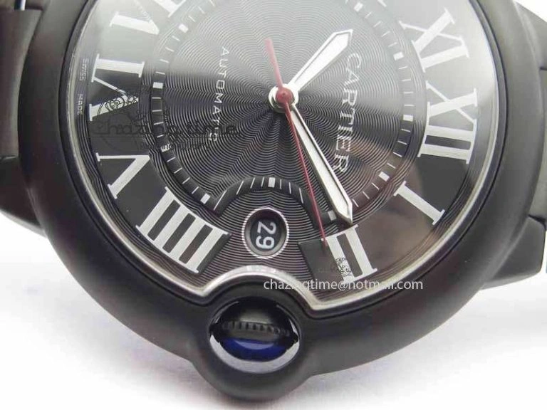Breathable Ballon Bleu 42mm DLC JF Best Edition Black Dial On DLC Bracelet Miyota 6294
