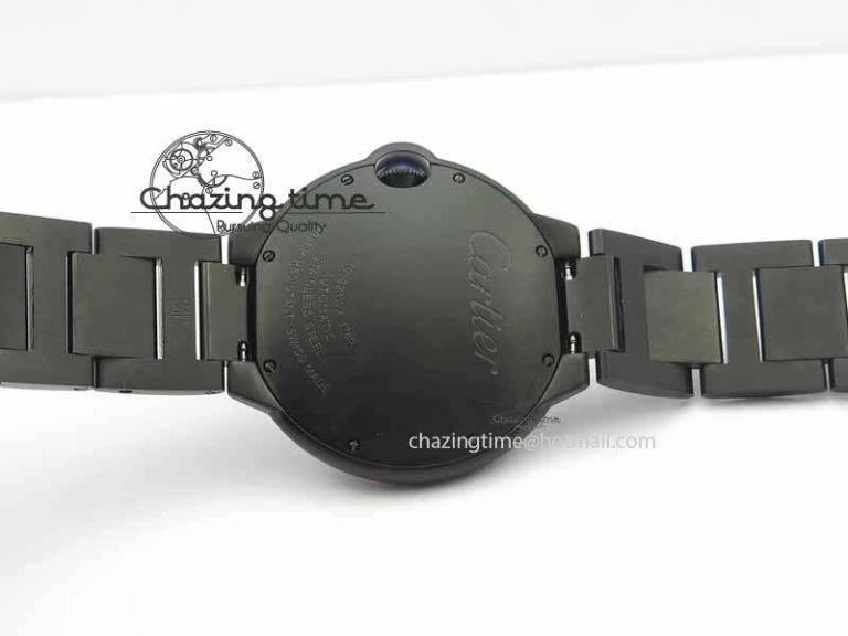 Breathable Ballon Bleu 42mm DLC JF Best Edition Black Dial On DLC Bracelet Miyota 6294