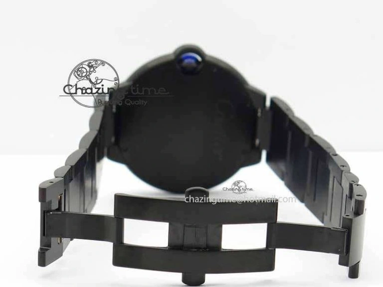 Breathable Ballon Bleu 42mm DLC JF Best Edition Black Dial On DLC Bracelet Miyota 6294