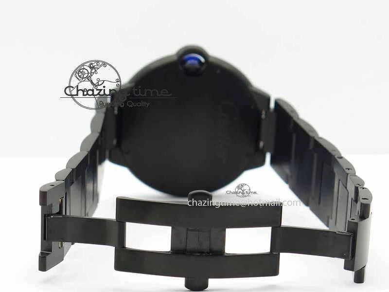 Breathable Ballon Bleu 42mm DLC JF Best Edition Black Dial On DLC Bracelet Miyota 6294