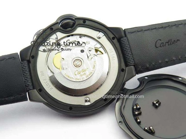 Functional Ballon Bleu 42mm DLC V6F Best Edition Black Dial On Black Nylon Strap A 6302