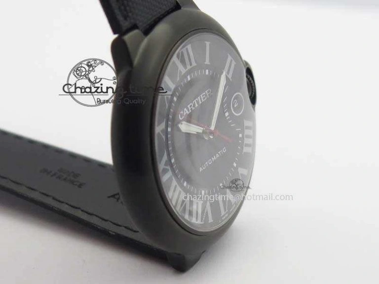 Functional Ballon Bleu 42mm DLC V6F Best Edition Black Dial On Black Nylon Strap A 6302