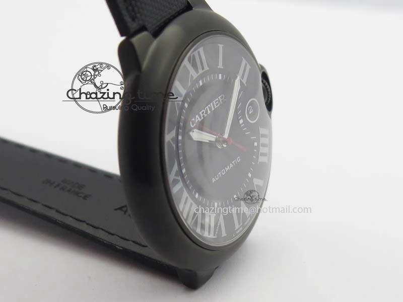 Functional Ballon Bleu 42mm DLC V6F Best Edition Black Dial On Black Nylon Strap A 6302