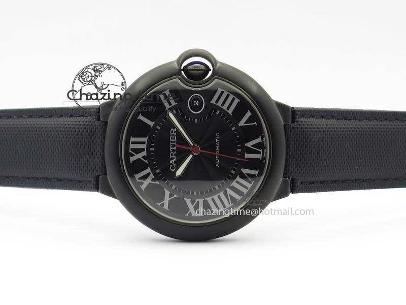 Functional Ballon Bleu 42mm DLC V6F Best Edition Black Dial On Black Nylon Strap A 6302