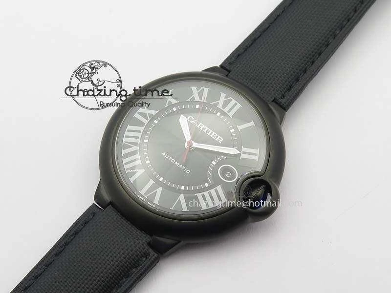 Functional Ballon Bleu 42mm DLC V6F Best Edition Black Dial On Black Nylon Strap A 6302