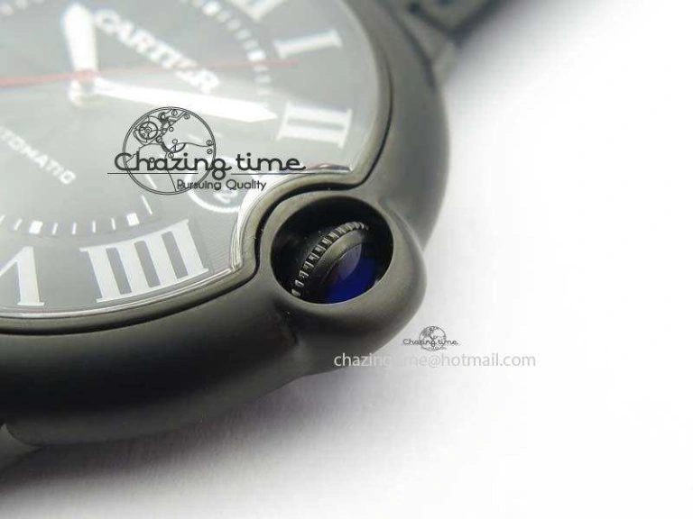 Functional Ballon Bleu 42mm DLC V6F Best Edition Black Dial On Black Nylon Strap A 6302