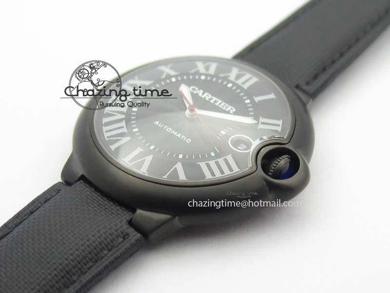 Functional Ballon Bleu 42mm DLC V6F Best Edition Black Dial On Black Nylon Strap A 6302