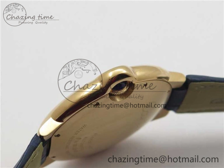 Unique Ballon Bleu 42mm RG V6F 1:1 Best Edition Blue Texture Dial on Blue Leather Strap A 6082
