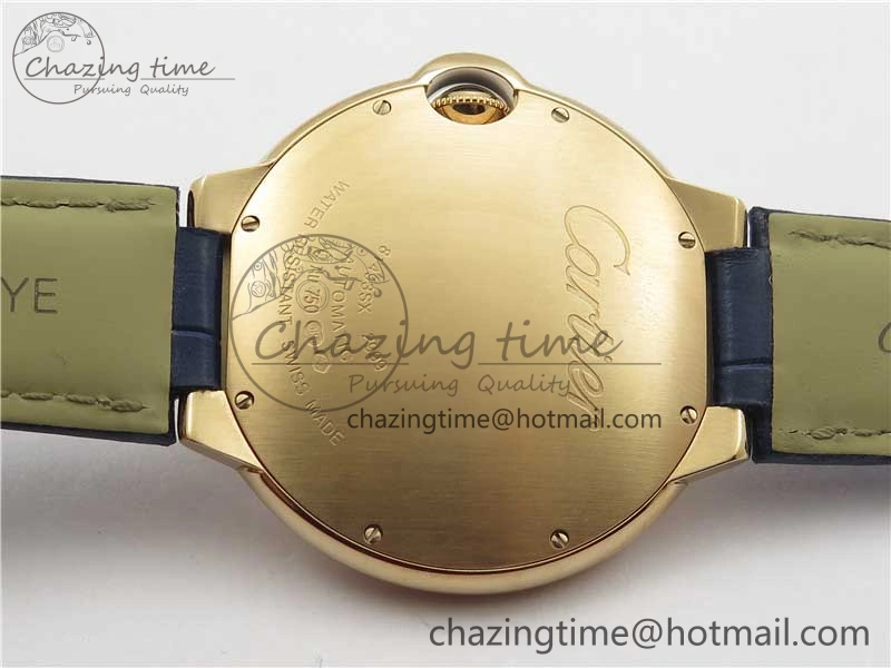 Unique Ballon Bleu 42mm RG V6F 1:1 Best Edition Blue Texture Dial on Blue Leather Strap A 6082