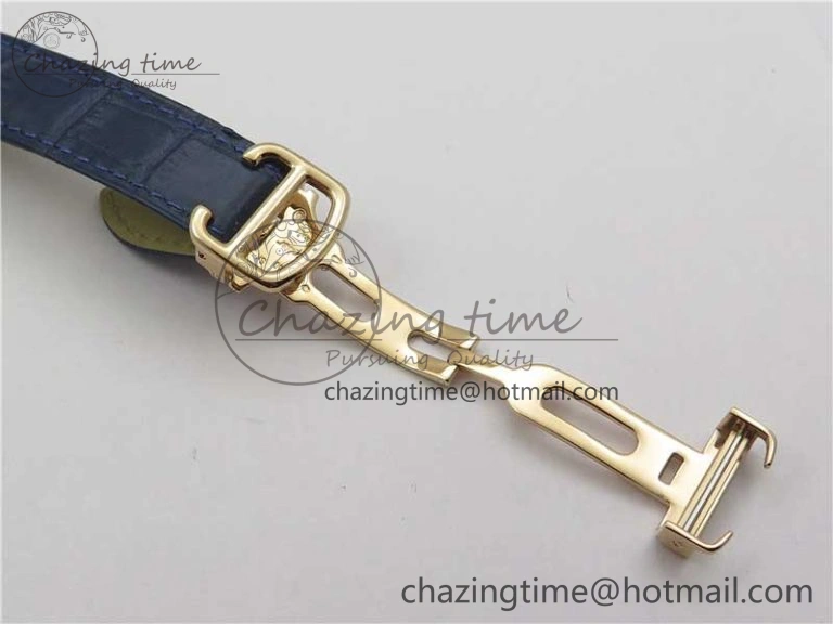 Unique Ballon Bleu 42mm RG V6F 1:1 Best Edition Blue Texture Dial on Blue Leather Strap A 6082