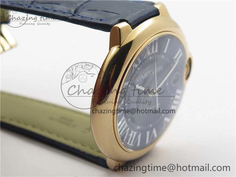 Unique Ballon Bleu 42mm RG V6F 1:1 Best Edition Blue Texture Dial on Blue Leather Strap A 6082