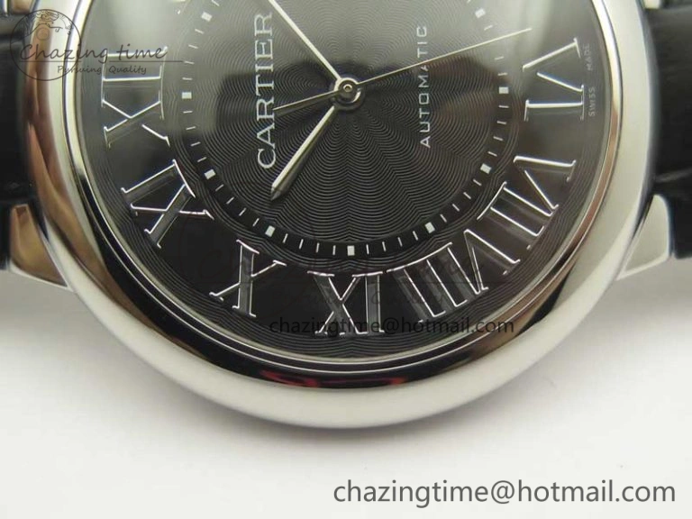 Ballon Bleu 42mm SS AF 1:1 Best Edition Black Texture Dial on Black Crocodile Strap A EyeCatching 6200