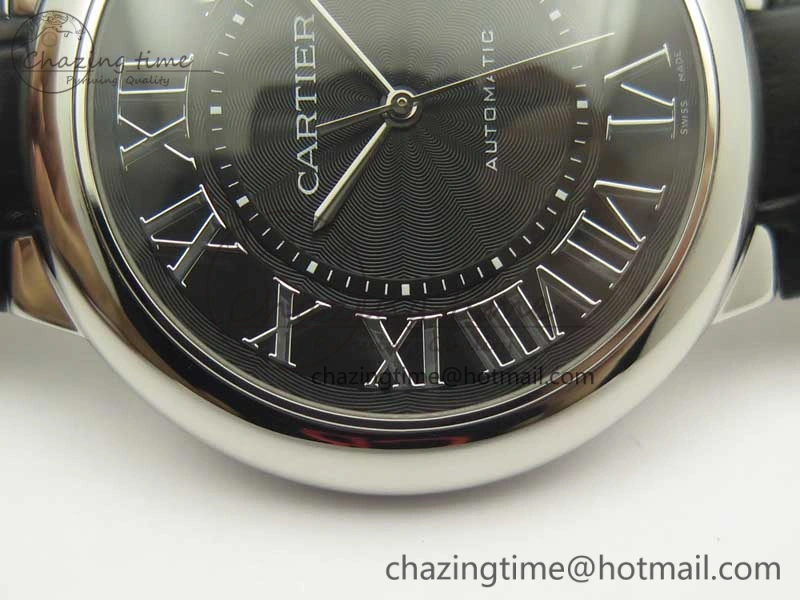 Ballon Bleu 42mm SS AF 1:1 Best Edition Black Texture Dial on Black Crocodile Strap A EyeCatching 6200