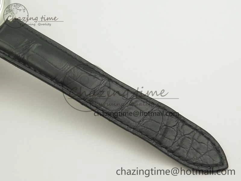 Ballon Bleu 42mm SS AF 1:1 Best Edition Black Texture Dial on Black Crocodile Strap A EyeCatching 6200