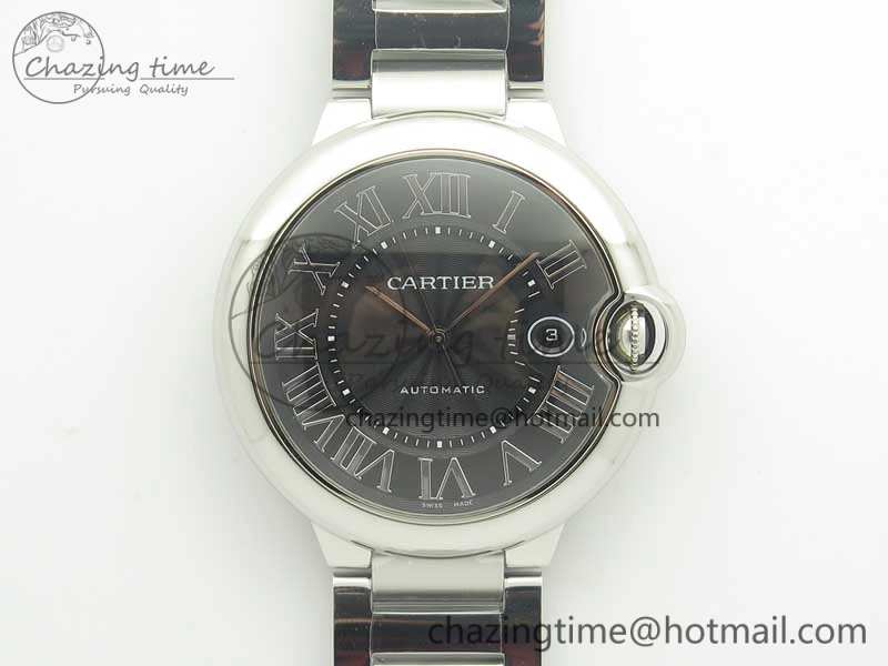 Ballon Bleu 42mm SS AF 1:1 Best Edition Black Texture Dial on SS Bracelet A Snug 6189