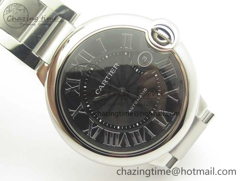 Ballon Bleu 42mm SS AF 1:1 Best Edition Black Texture Dial on SS Bracelet A Snug 6189
