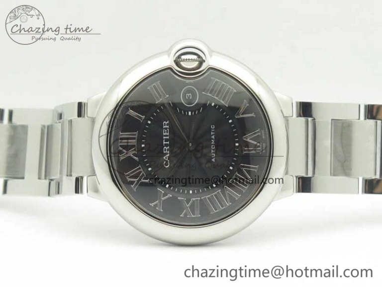 Ballon Bleu 42mm SS AF 1:1 Best Edition Black Texture Dial on SS Bracelet A Snug 6189