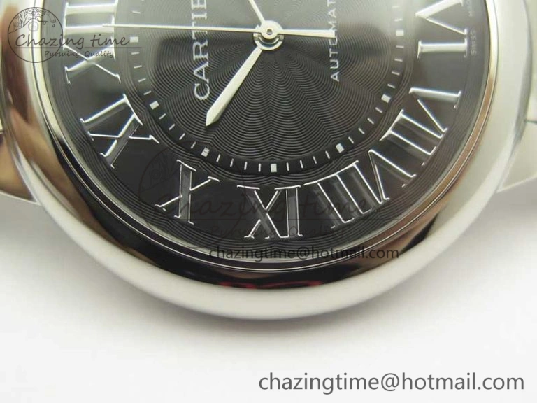 Ballon Bleu 42mm SS AF 1:1 Best Edition Black Texture Dial on SS Bracelet A Snug 6189