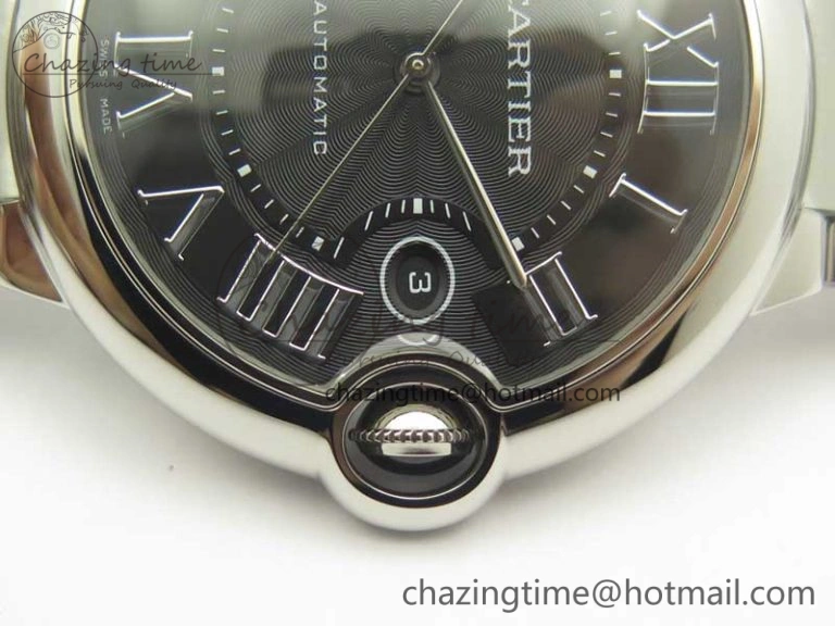 Ballon Bleu 42mm SS AF 1:1 Best Edition Black Texture Dial on SS Bracelet A Snug 6189
