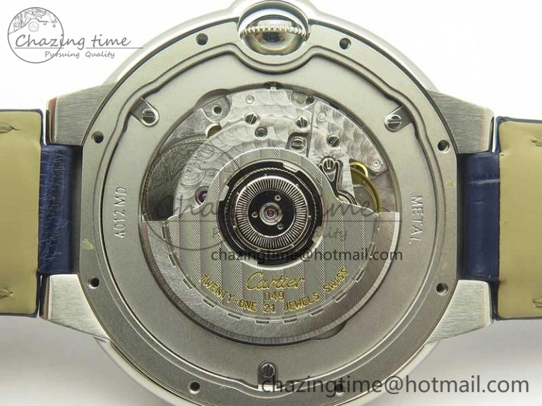 Ballon Bleu 42mm SS AF 1:1 Best Edition Blue Texture Dial on Blue Crocodile Strap A UrbanStyle 6204