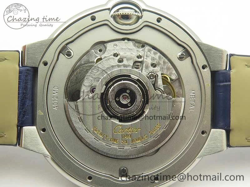 Ballon Bleu 42mm SS AF 1:1 Best Edition Blue Texture Dial on Blue Crocodile Strap A UrbanStyle 6204