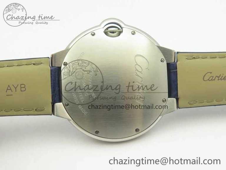 Ballon Bleu 42mm SS AF 1:1 Best Edition Blue Texture Dial on Blue Crocodile Strap A UrbanStyle 6204