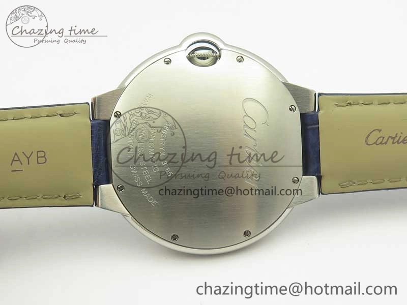 Ballon Bleu 42mm SS AF 1:1 Best Edition Blue Texture Dial on Blue Crocodile Strap A UrbanStyle 6204