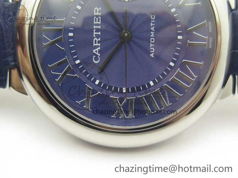 Ballon Bleu 42mm SS AF 1:1 Best Edition Blue Texture Dial on Blue Crocodile Strap A UrbanStyle 6204