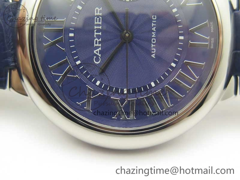 Ballon Bleu 42mm SS AF 1:1 Best Edition Blue Texture Dial on Blue Crocodile Strap A UrbanStyle 6204
