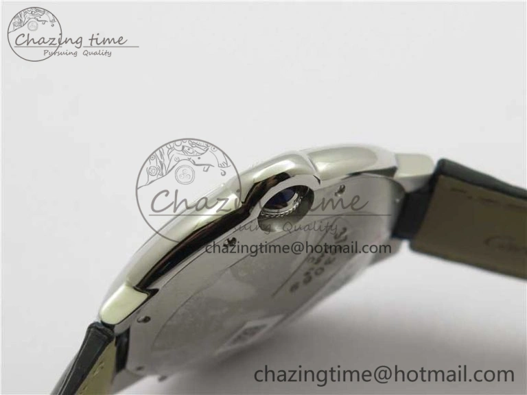 EasyMatch Ballon Bleu 42mm SS AF 1:1 Best Edition White Texture Dial on Black Croco Strap A 6088