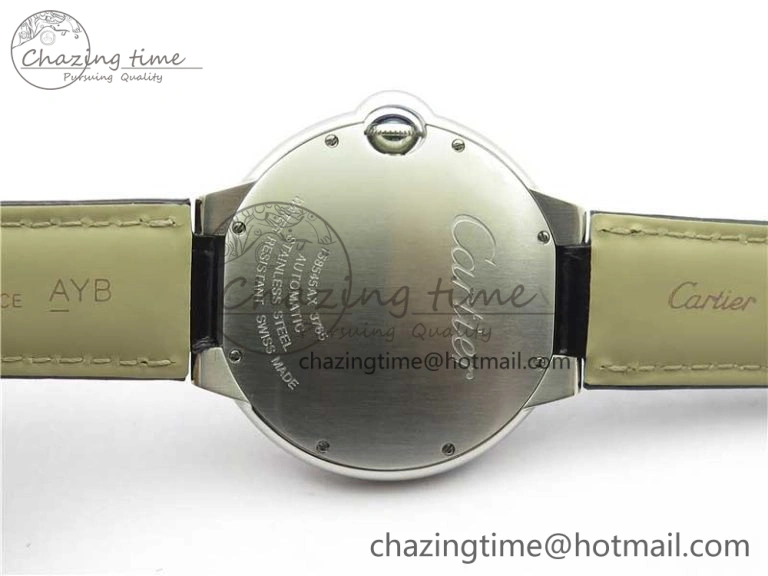 EasyMatch Ballon Bleu 42mm SS AF 1:1 Best Edition White Texture Dial on Black Croco Strap A 6088