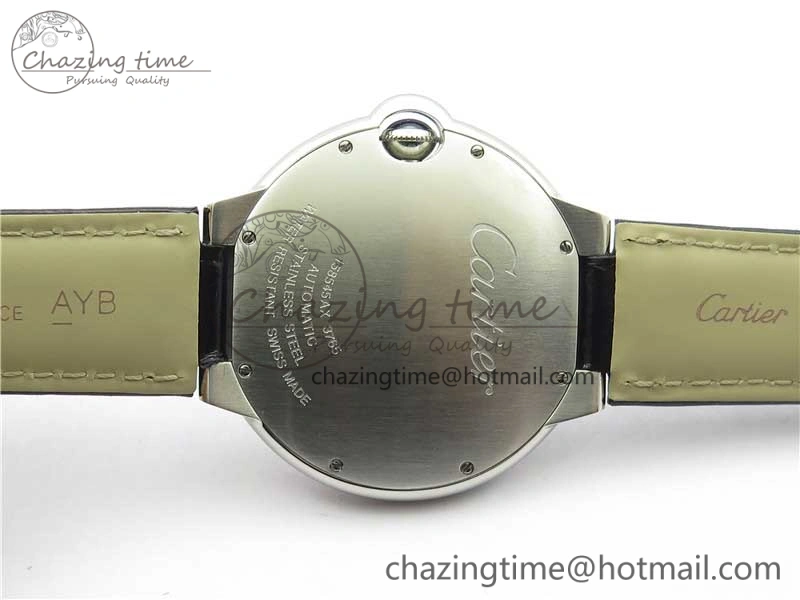 EasyMatch Ballon Bleu 42mm SS AF 1:1 Best Edition White Texture Dial on Black Croco Strap A 6088