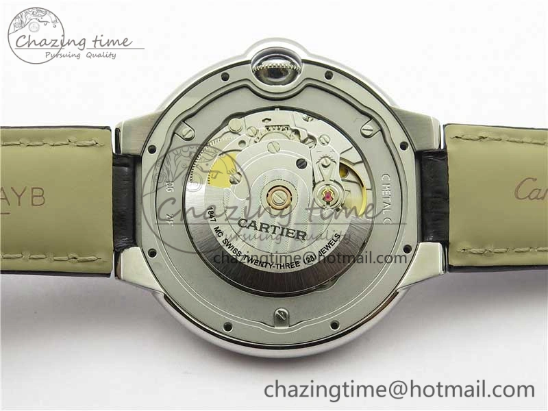 EasyMatch Ballon Bleu 42mm SS AF 1:1 Best Edition White Texture Dial on Black Croco Strap A 6088