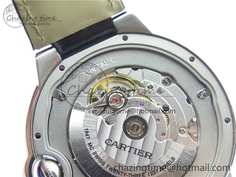 EasyMatch Ballon Bleu 42mm SS AF 1:1 Best Edition White Texture Dial on Black Croco Strap A 6088