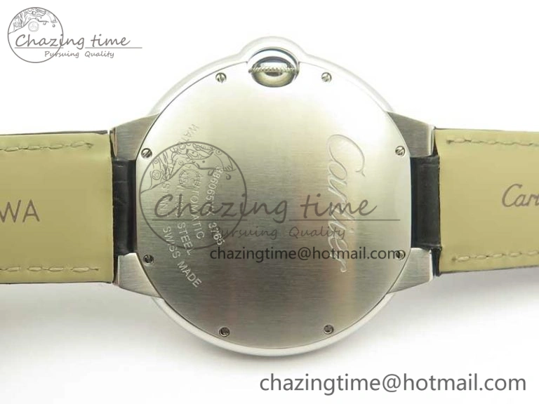 Ballon Bleu 42mm SS AF 1:1 Best Edition White Texture Dial on Black Crocodile Strap A Refined 6203
